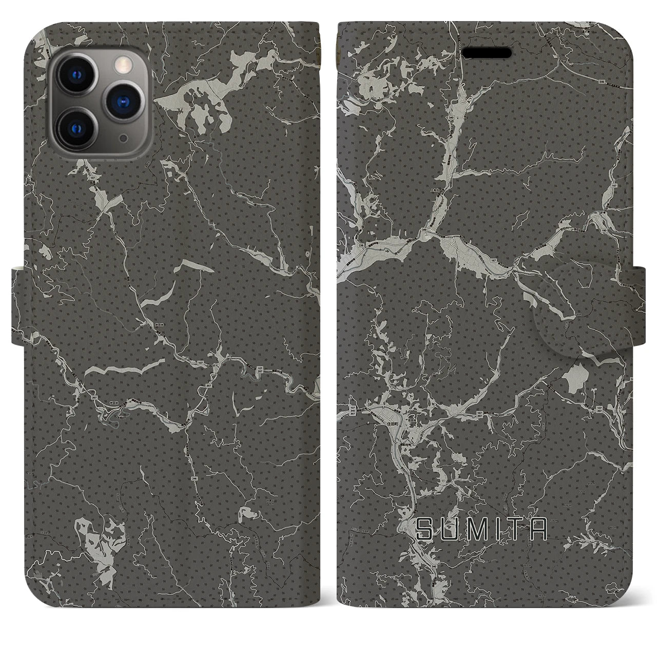 【住田(岩手県)】地図柄iPhoneケース(手帳タイプ)