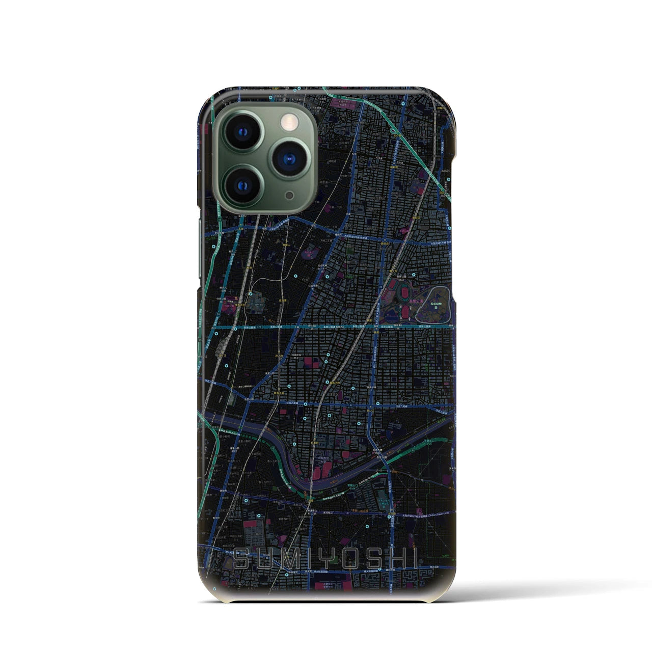 【住吉(大阪府)】地図柄iPhoneケース(バックカバータイプ)