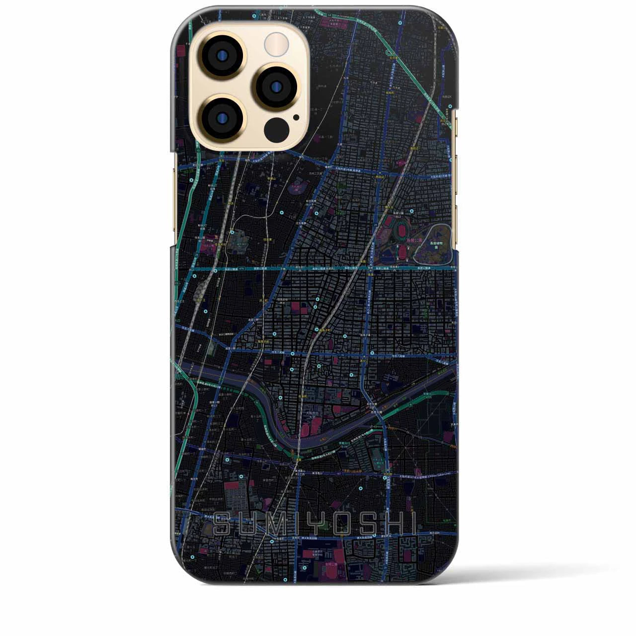 【住吉(大阪府)】地図柄iPhoneケース(バックカバータイプ)