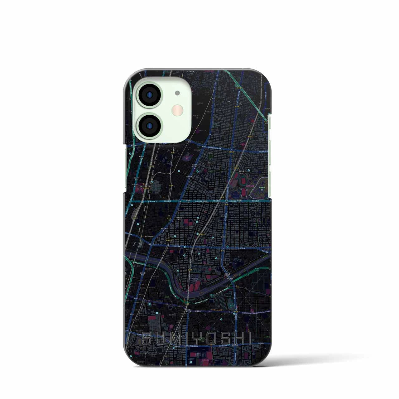 【住吉(大阪府)】地図柄iPhoneケース(バックカバータイプ)
