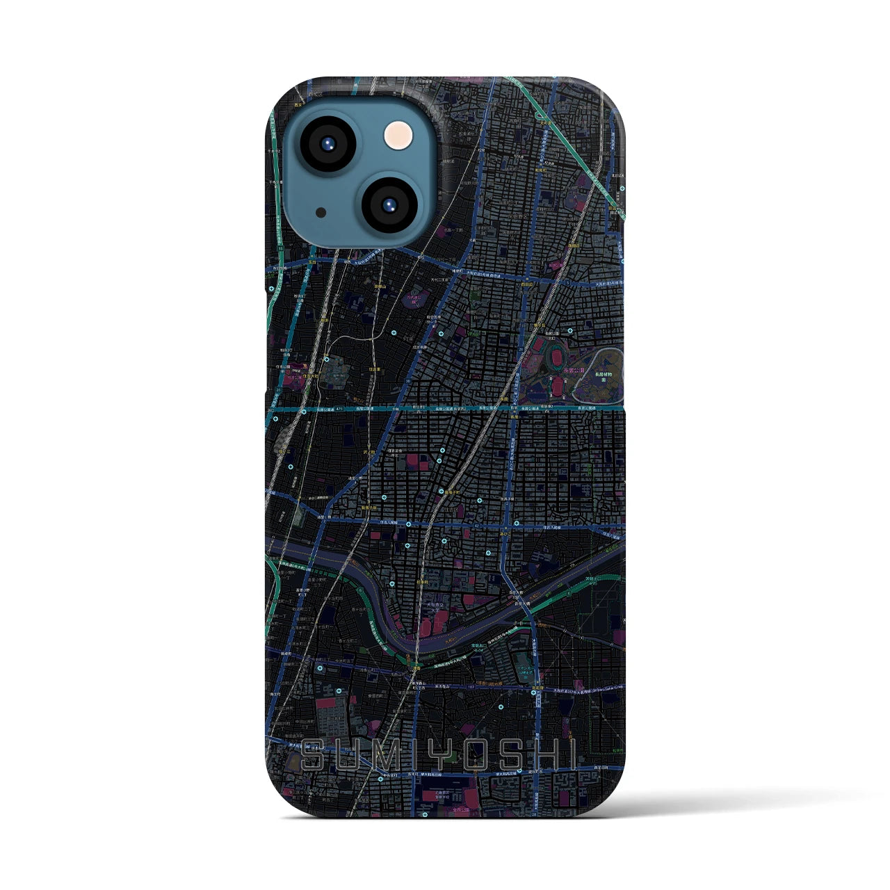 【住吉(大阪府)】地図柄iPhoneケース(バックカバータイプ)