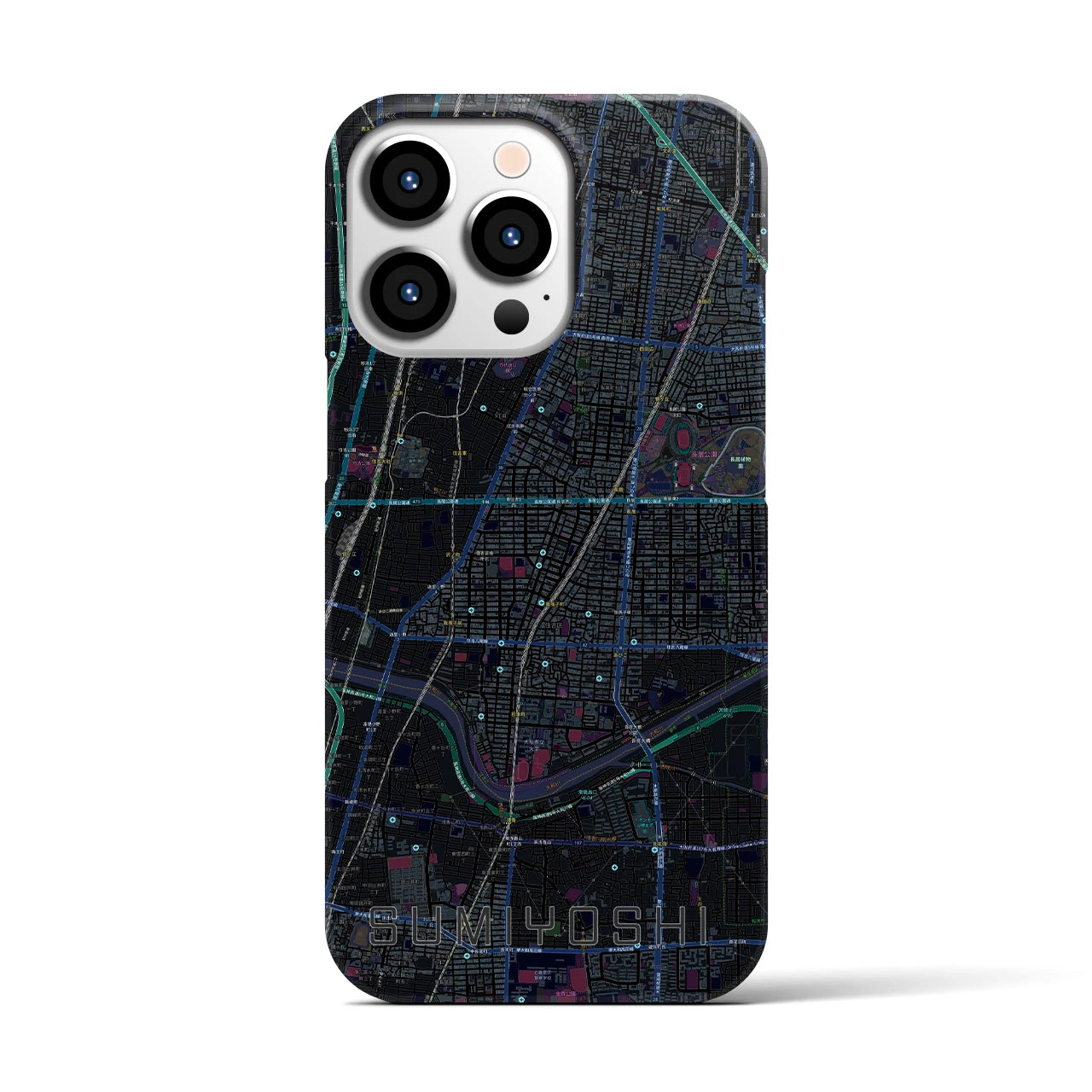 【住吉(大阪府)】地図柄iPhoneケース(バックカバータイプ)