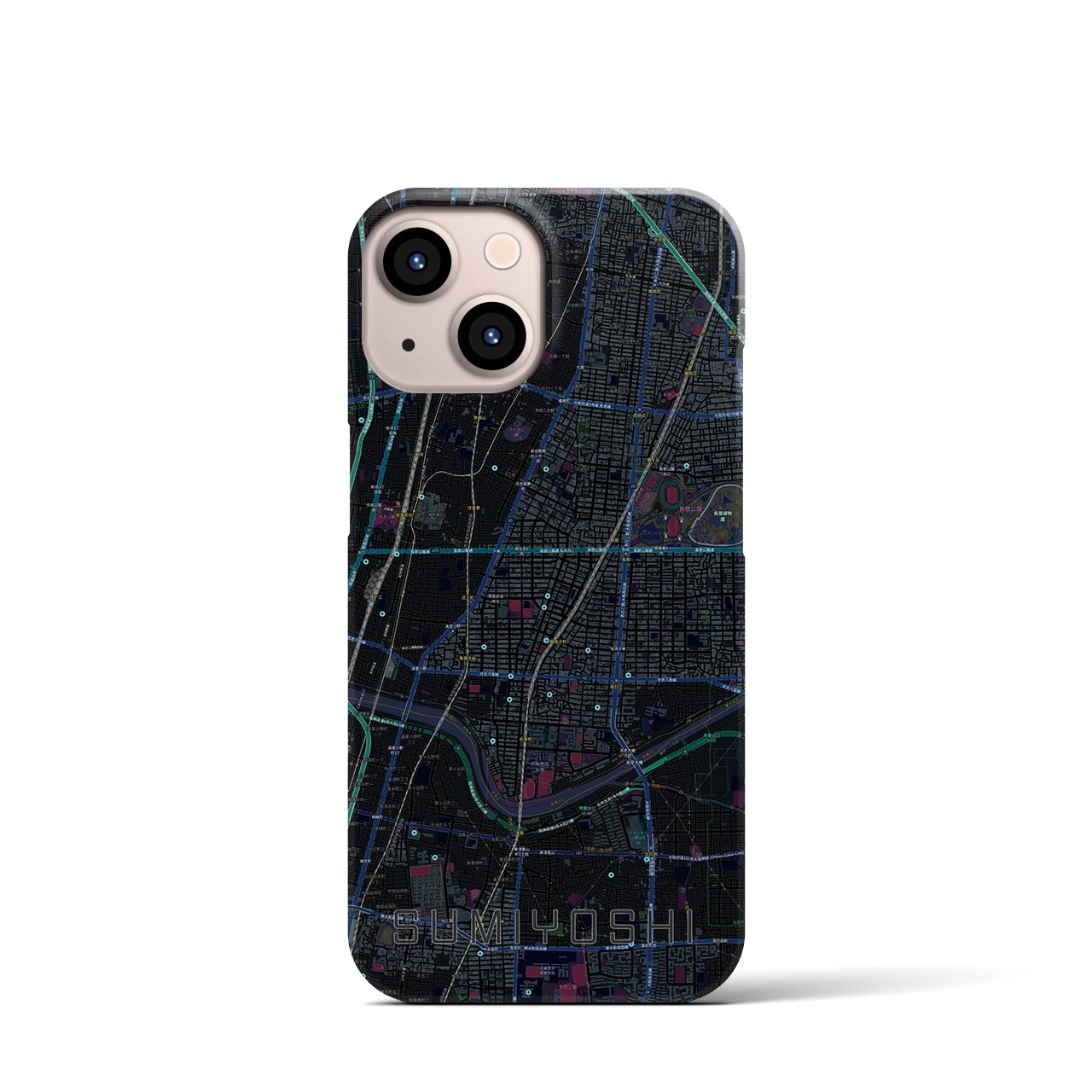 【住吉(大阪府)】地図柄iPhoneケース(バックカバータイプ)