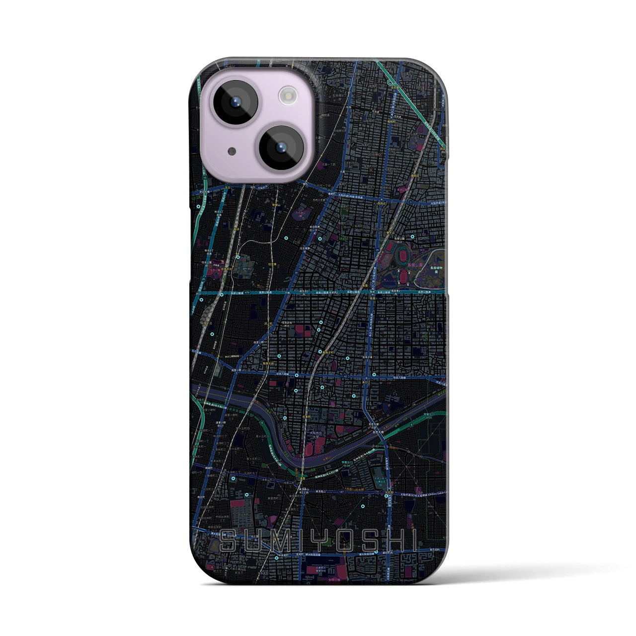 【住吉(大阪府)】地図柄iPhoneケース(バックカバータイプ)