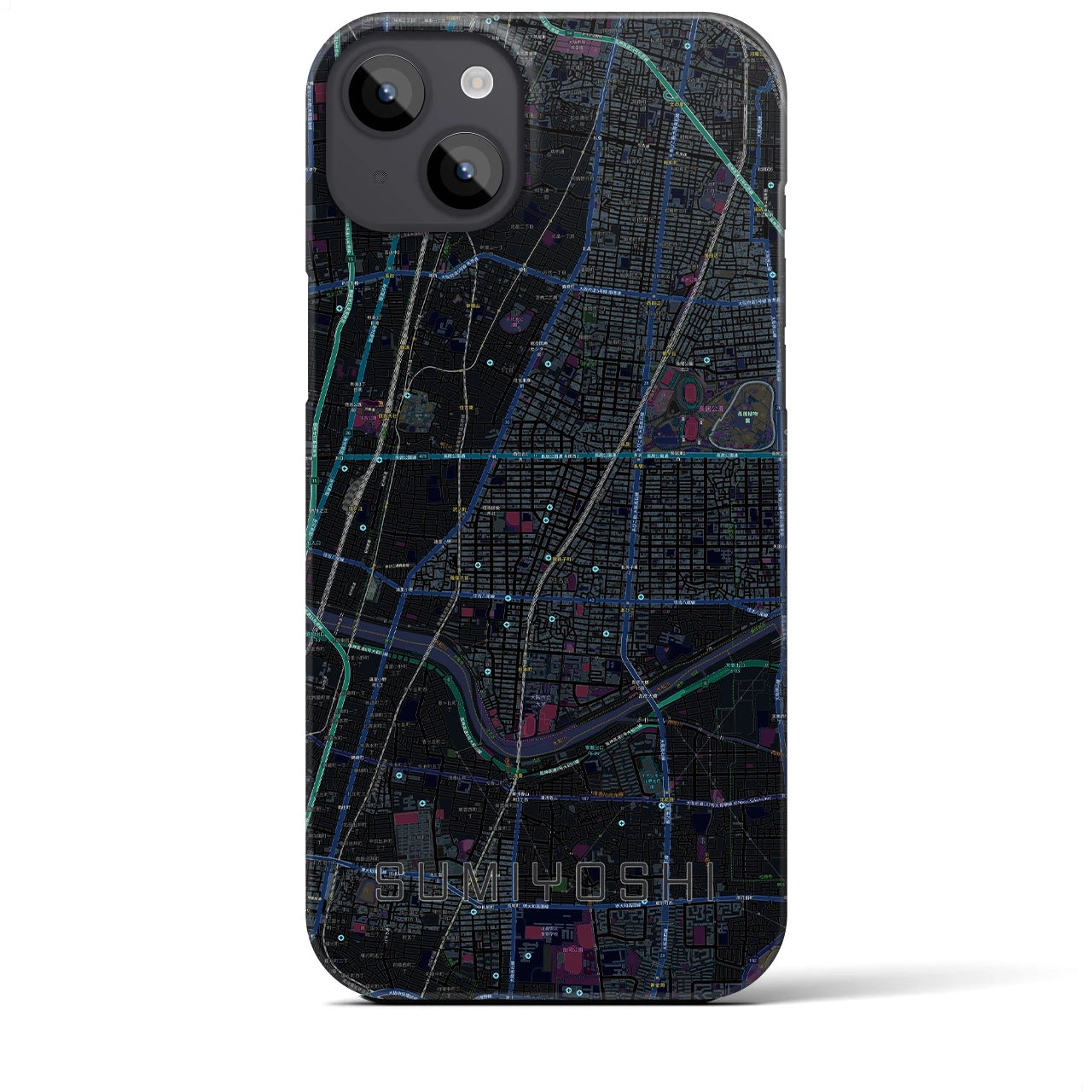 【住吉(大阪府)】地図柄iPhoneケース(バックカバータイプ)
