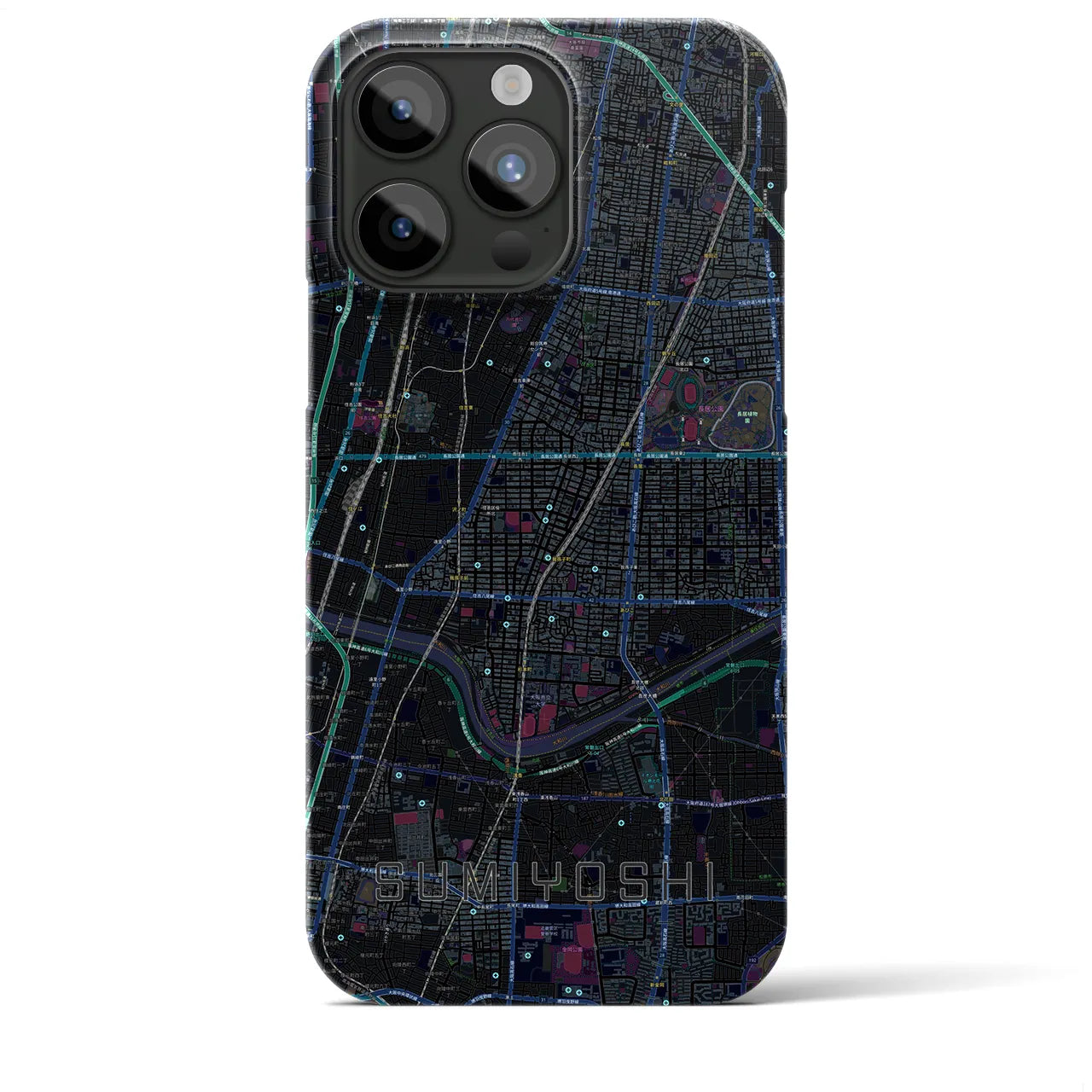 【住吉(大阪府)】地図柄iPhoneケース(バックカバータイプ)