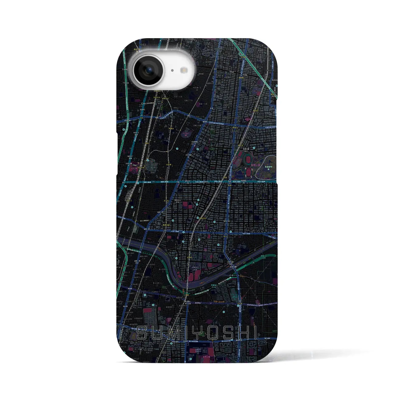 【住吉(大阪府)】地図柄iPhoneケース(バックカバータイプ)