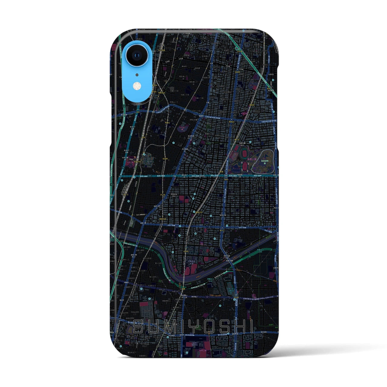 【住吉(大阪府)】地図柄iPhoneケース(バックカバータイプ)