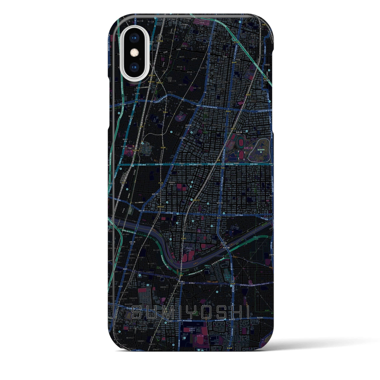 【住吉(大阪府)】地図柄iPhoneケース(バックカバータイプ)