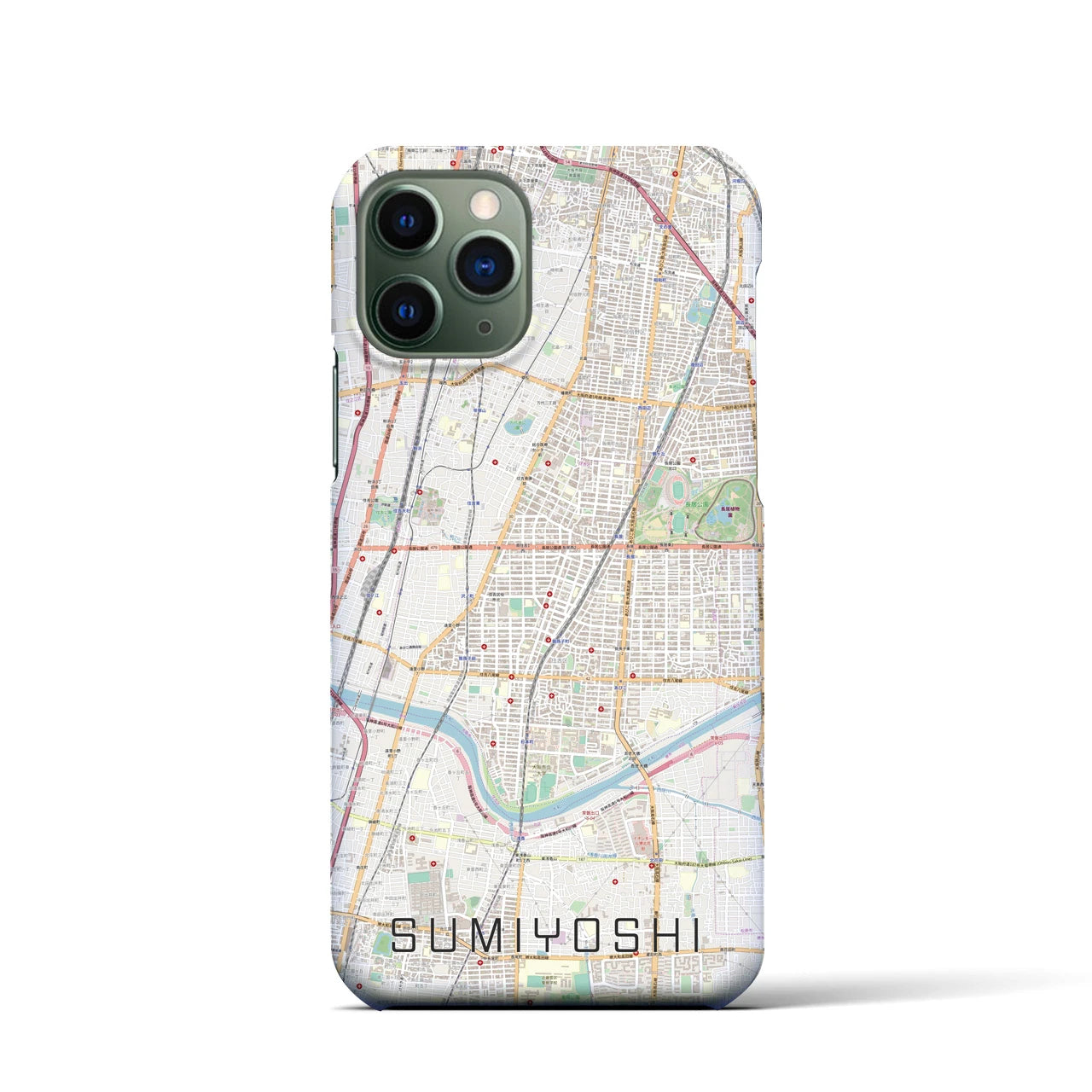【住吉(大阪府)】地図柄iPhoneケース(バックカバータイプ)