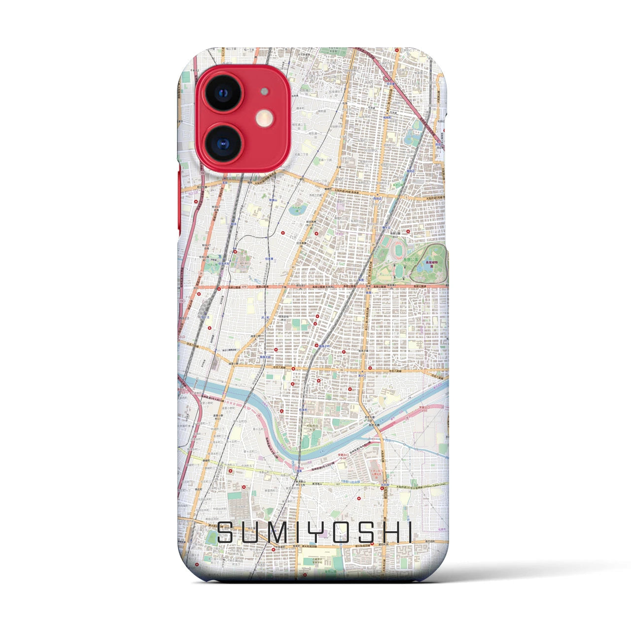 【住吉(大阪府)】地図柄iPhoneケース(バックカバータイプ)