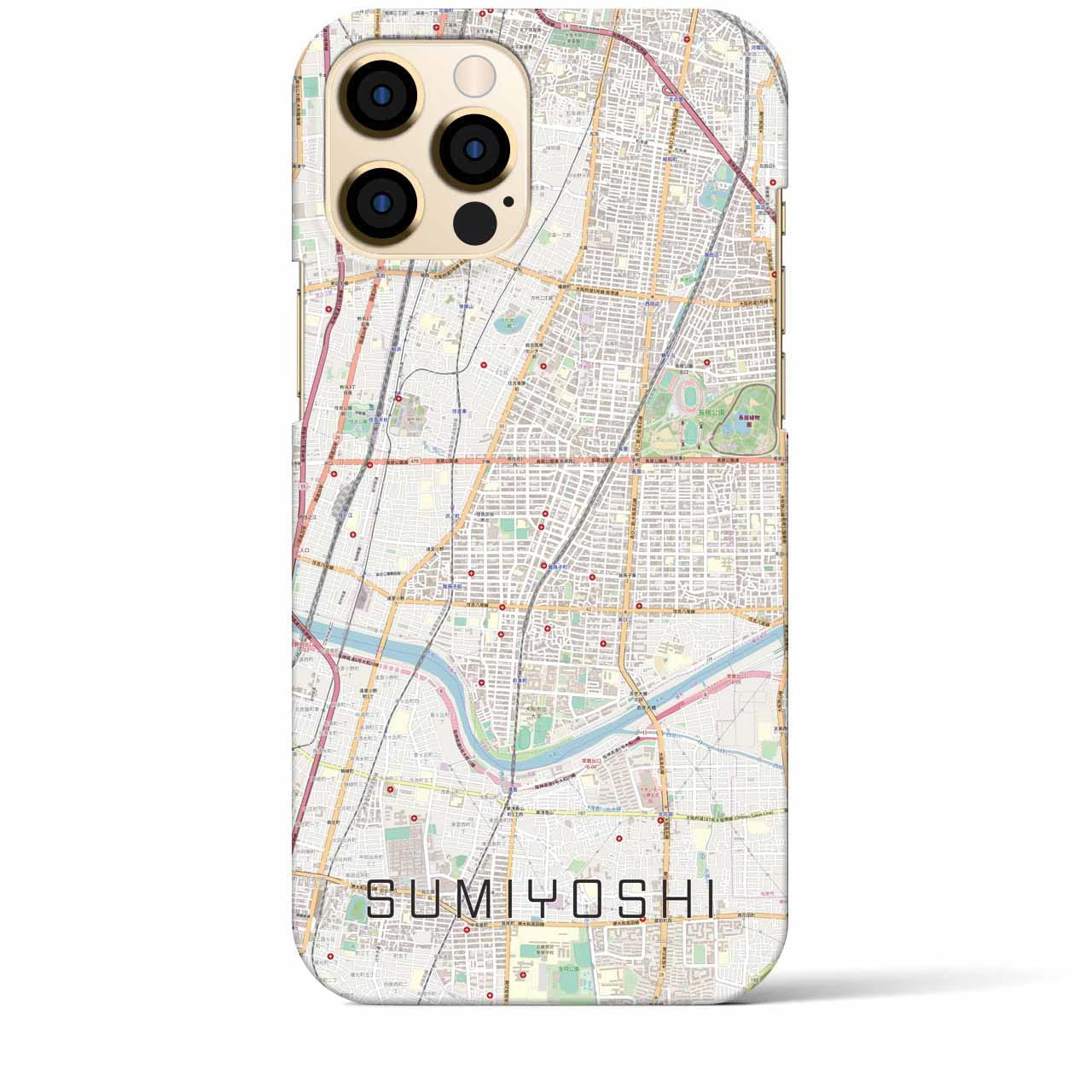 【住吉(大阪府)】地図柄iPhoneケース(バックカバータイプ)