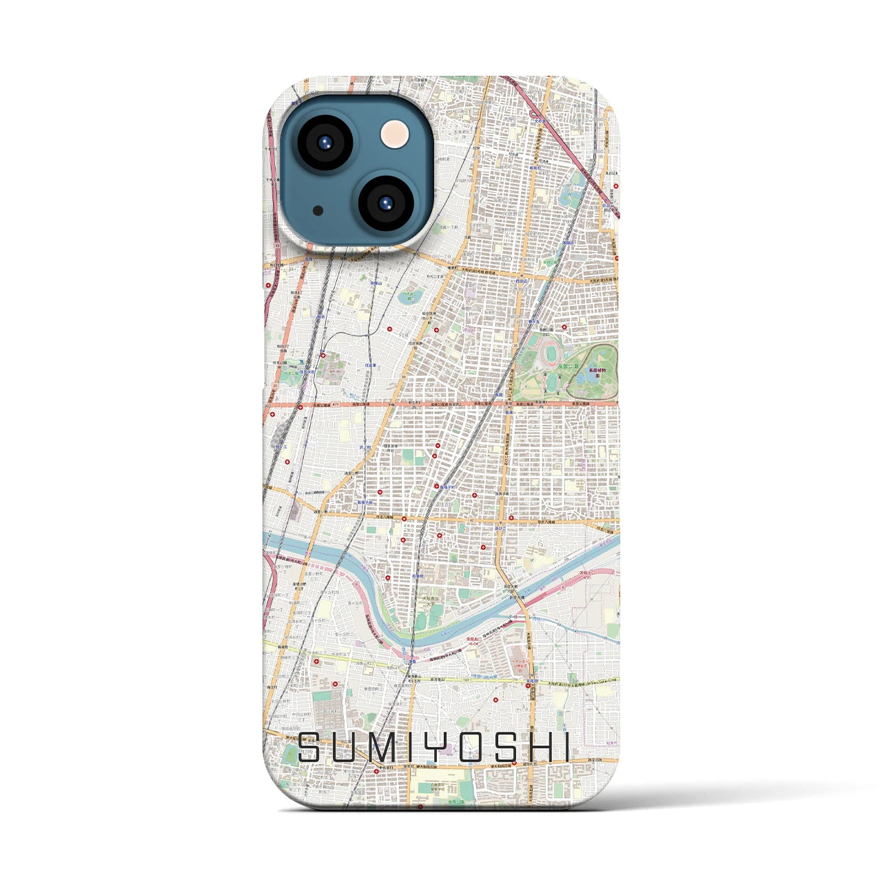 【住吉(大阪府)】地図柄iPhoneケース(バックカバータイプ)
