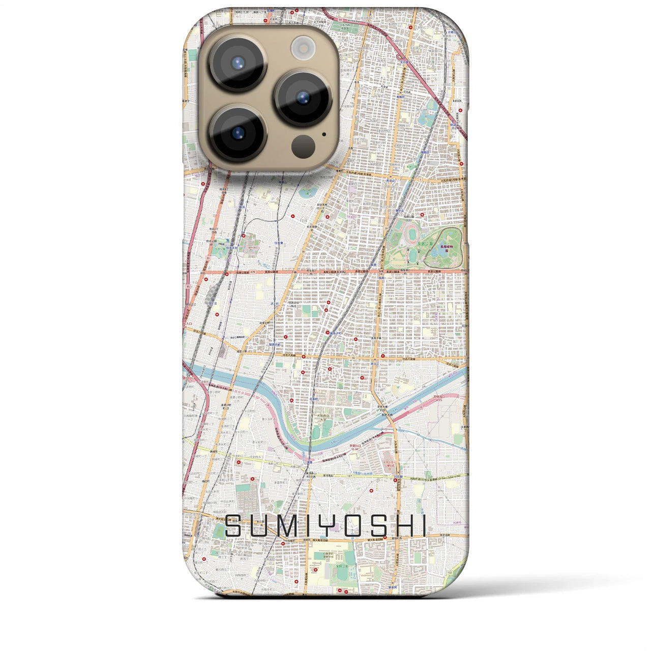 【住吉(大阪府)】地図柄iPhoneケース(バックカバータイプ)