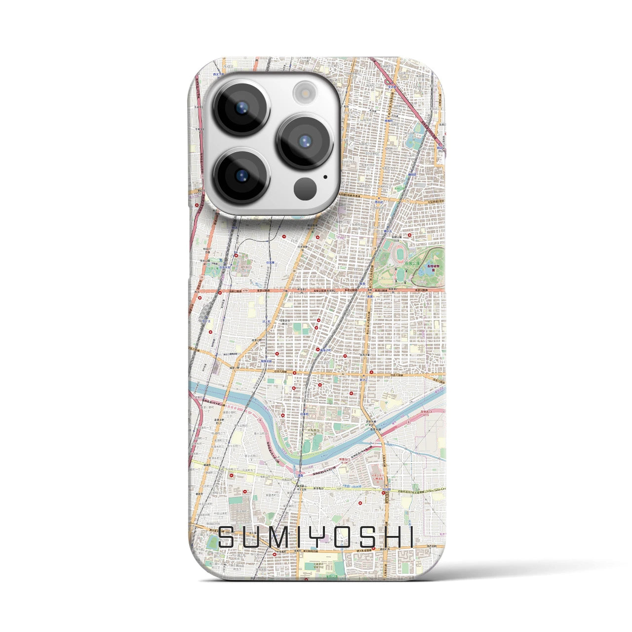 【住吉(大阪府)】地図柄iPhoneケース(バックカバータイプ)