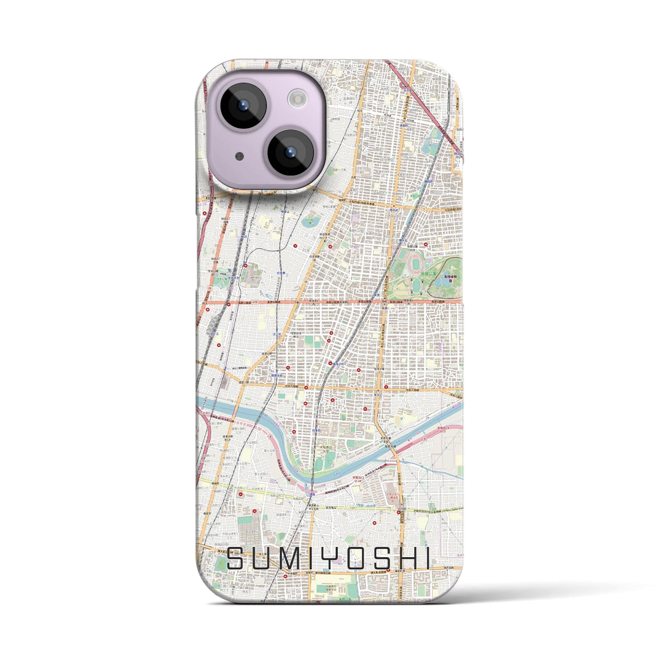 【住吉(大阪府)】地図柄iPhoneケース(バックカバータイプ)