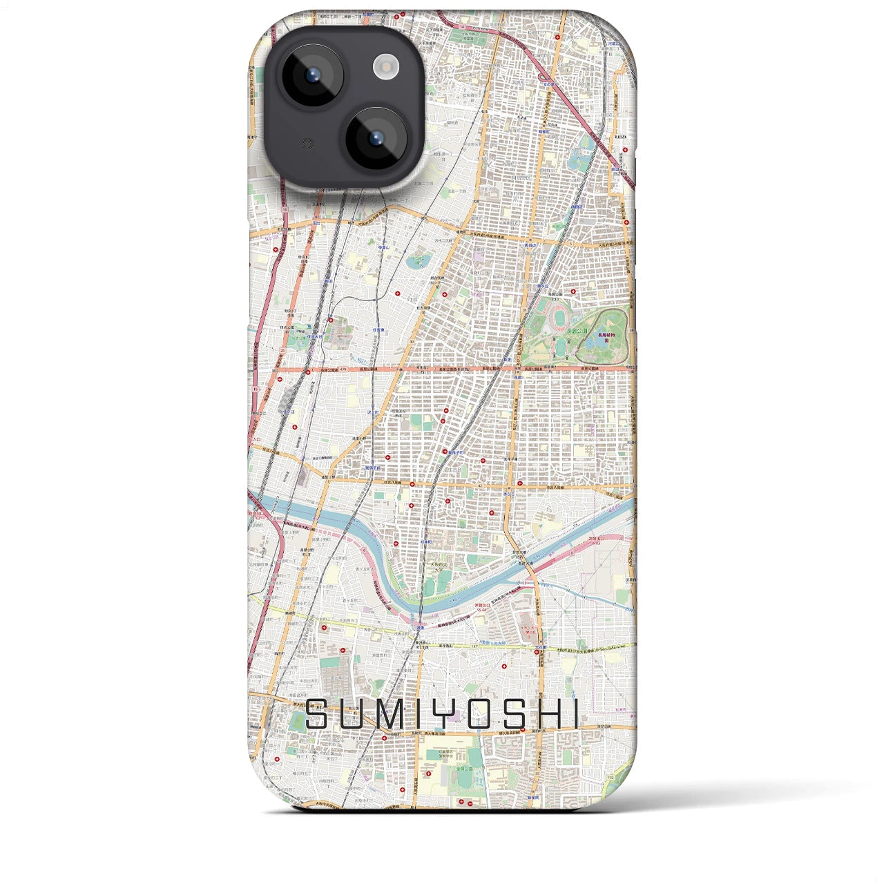 【住吉(大阪府)】地図柄iPhoneケース(バックカバータイプ)