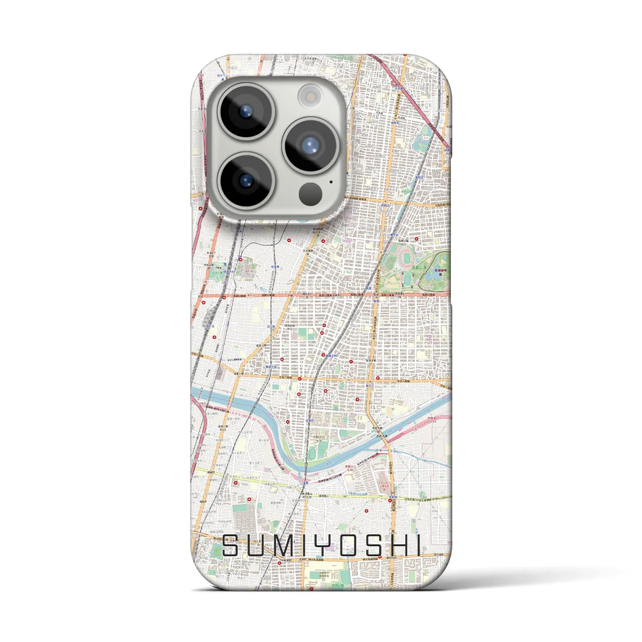 【住吉(大阪府)】地図柄iPhoneケース(バックカバータイプ)