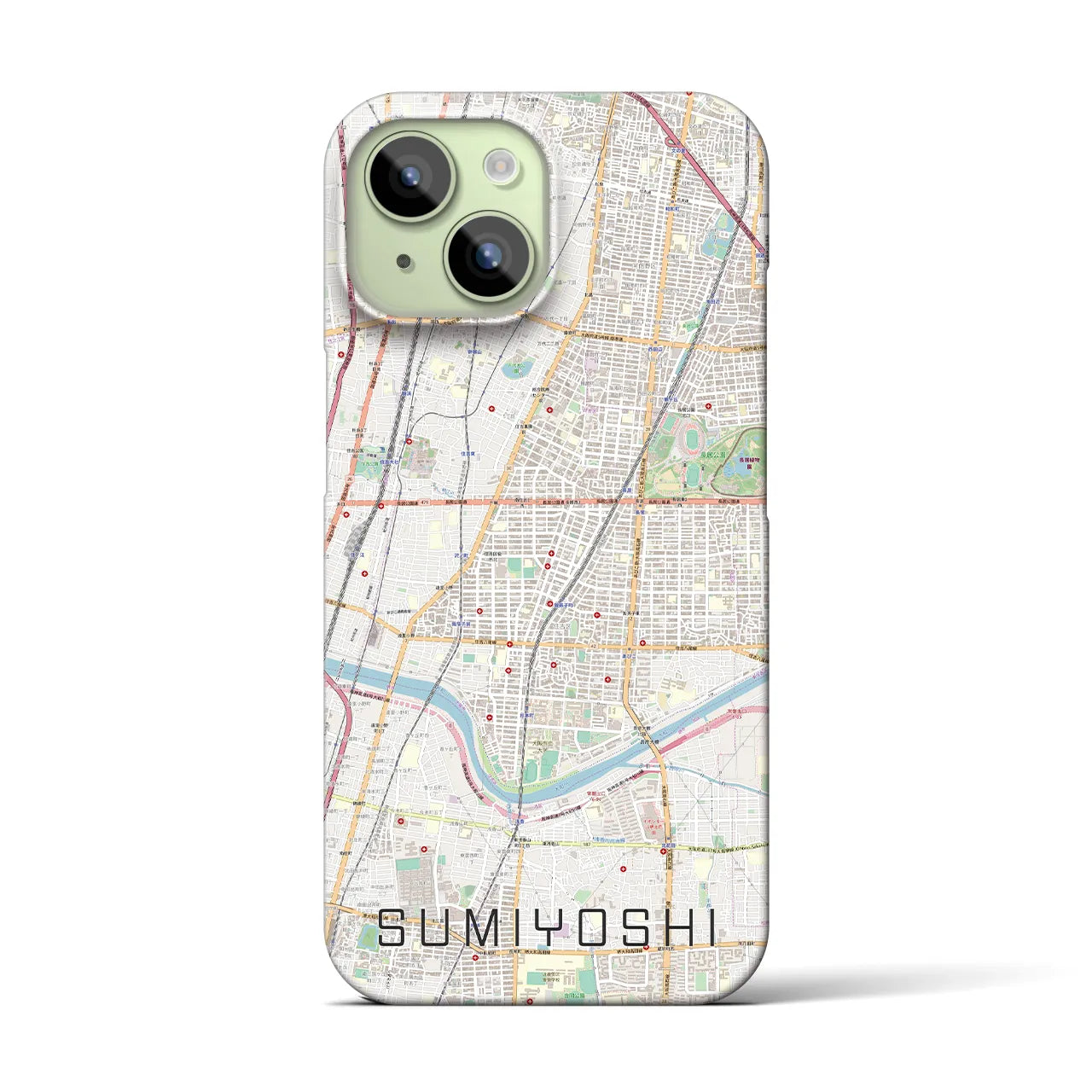 【住吉(大阪府)】地図柄iPhoneケース(バックカバータイプ)