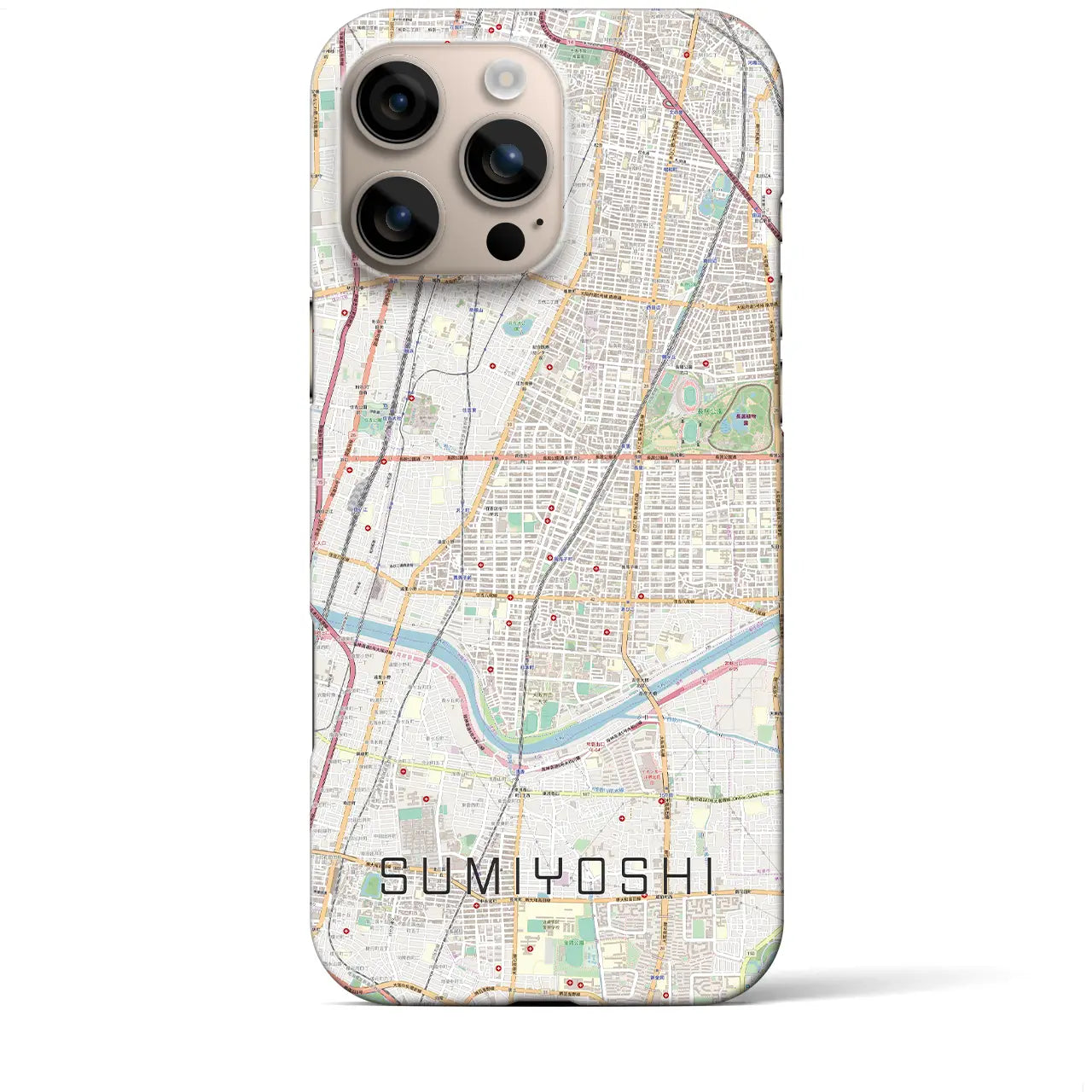 【住吉(大阪府)】地図柄iPhoneケース(バックカバータイプ)