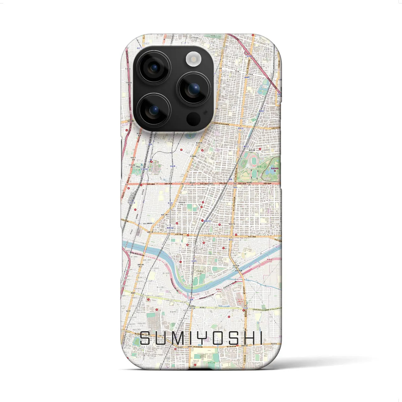 【住吉(大阪府)】地図柄iPhoneケース(バックカバータイプ)