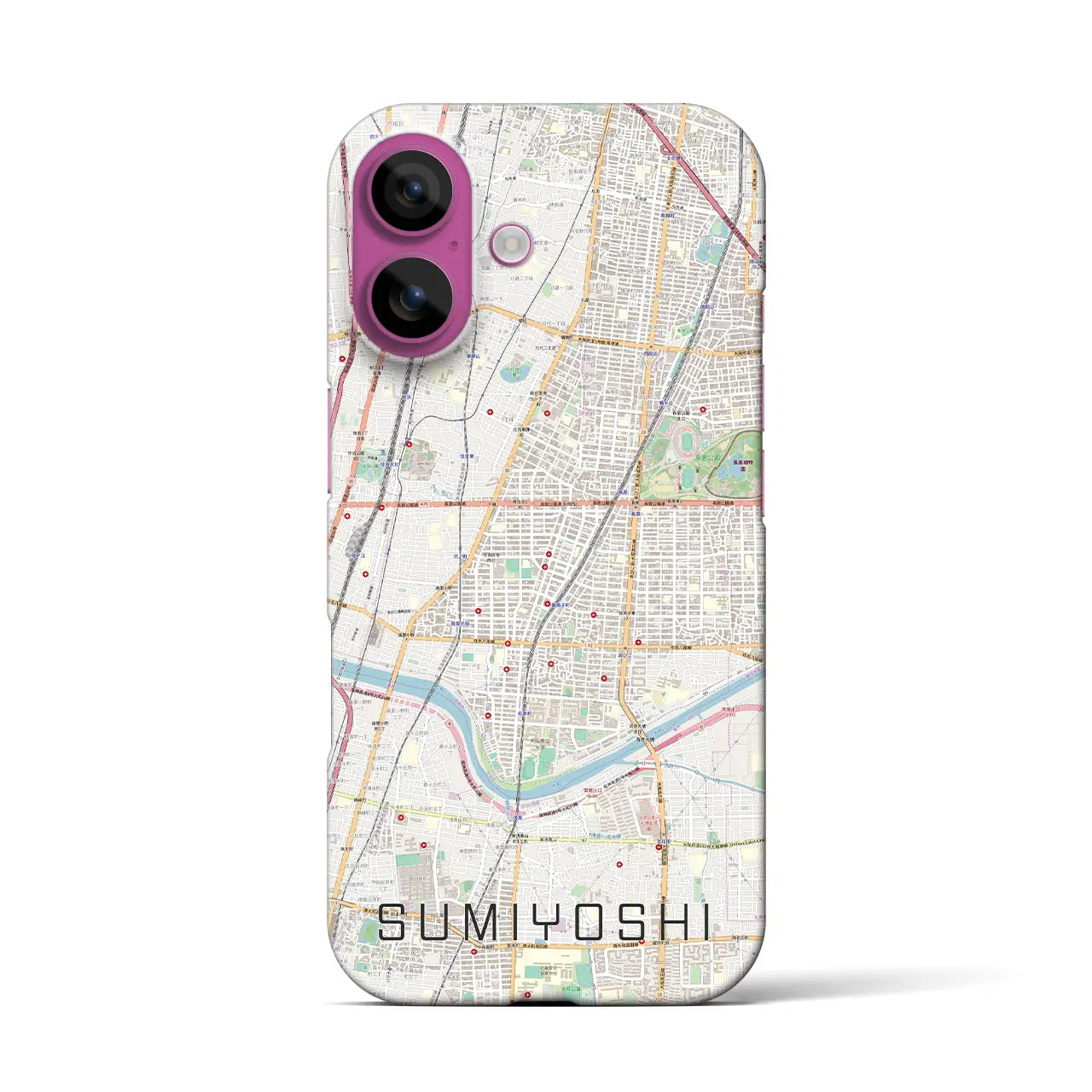 【住吉(大阪府)】地図柄iPhoneケース(バックカバータイプ)
