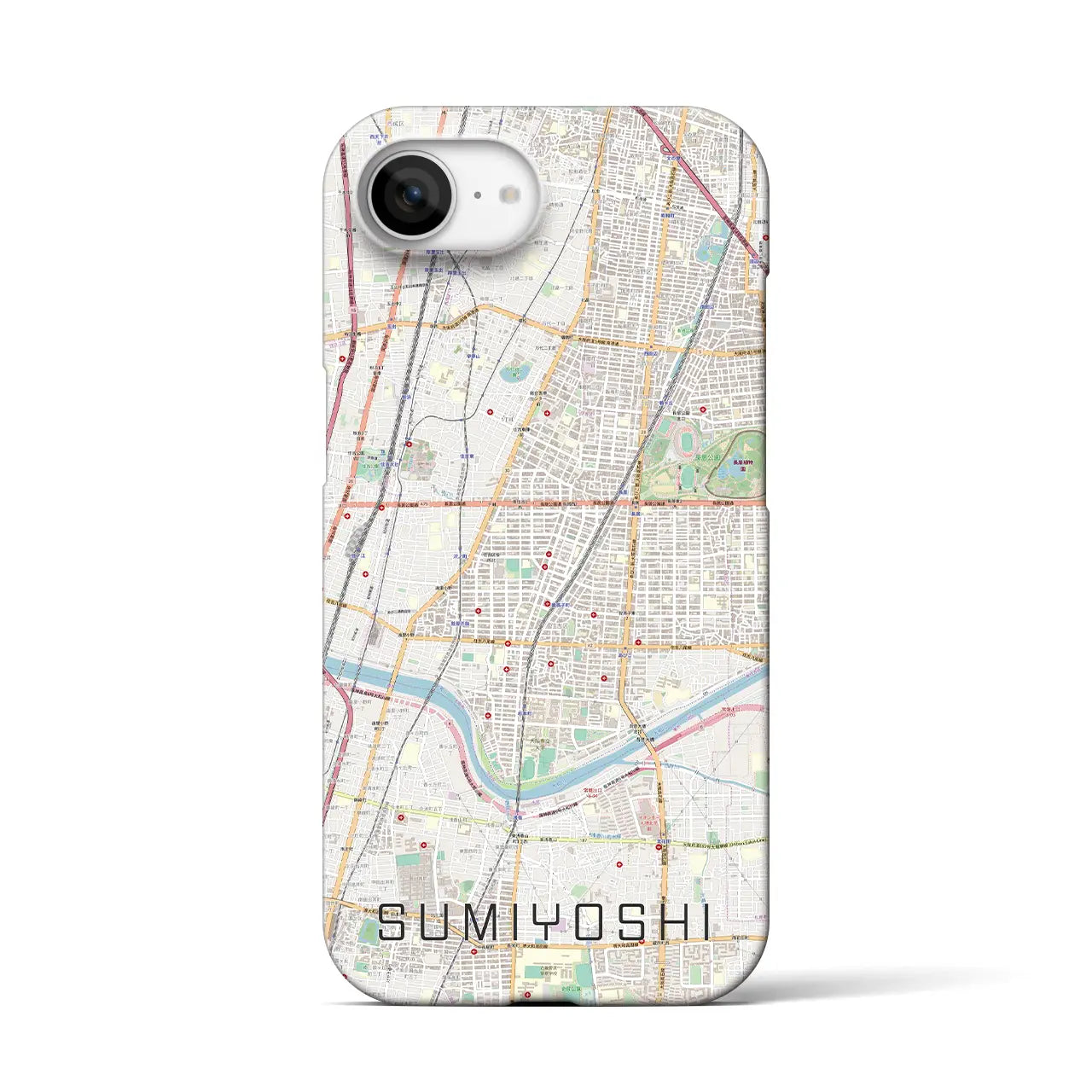 【住吉(大阪府)】地図柄iPhoneケース(バックカバータイプ)