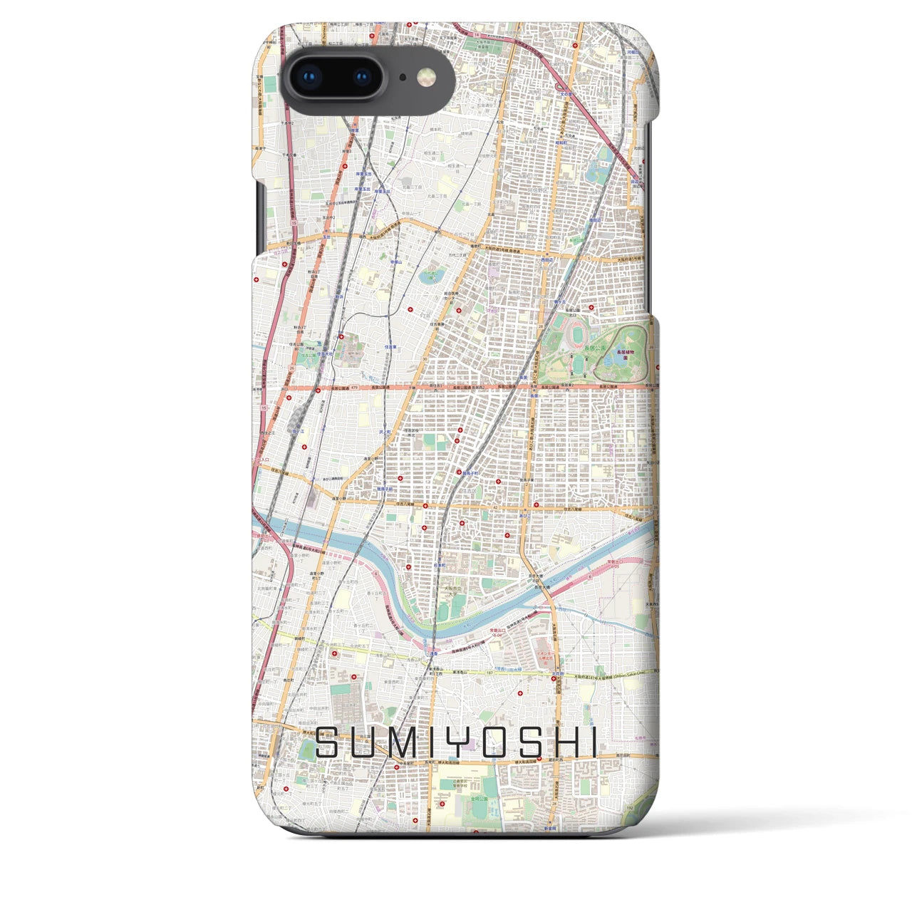 【住吉(大阪府)】地図柄iPhoneケース(バックカバータイプ)