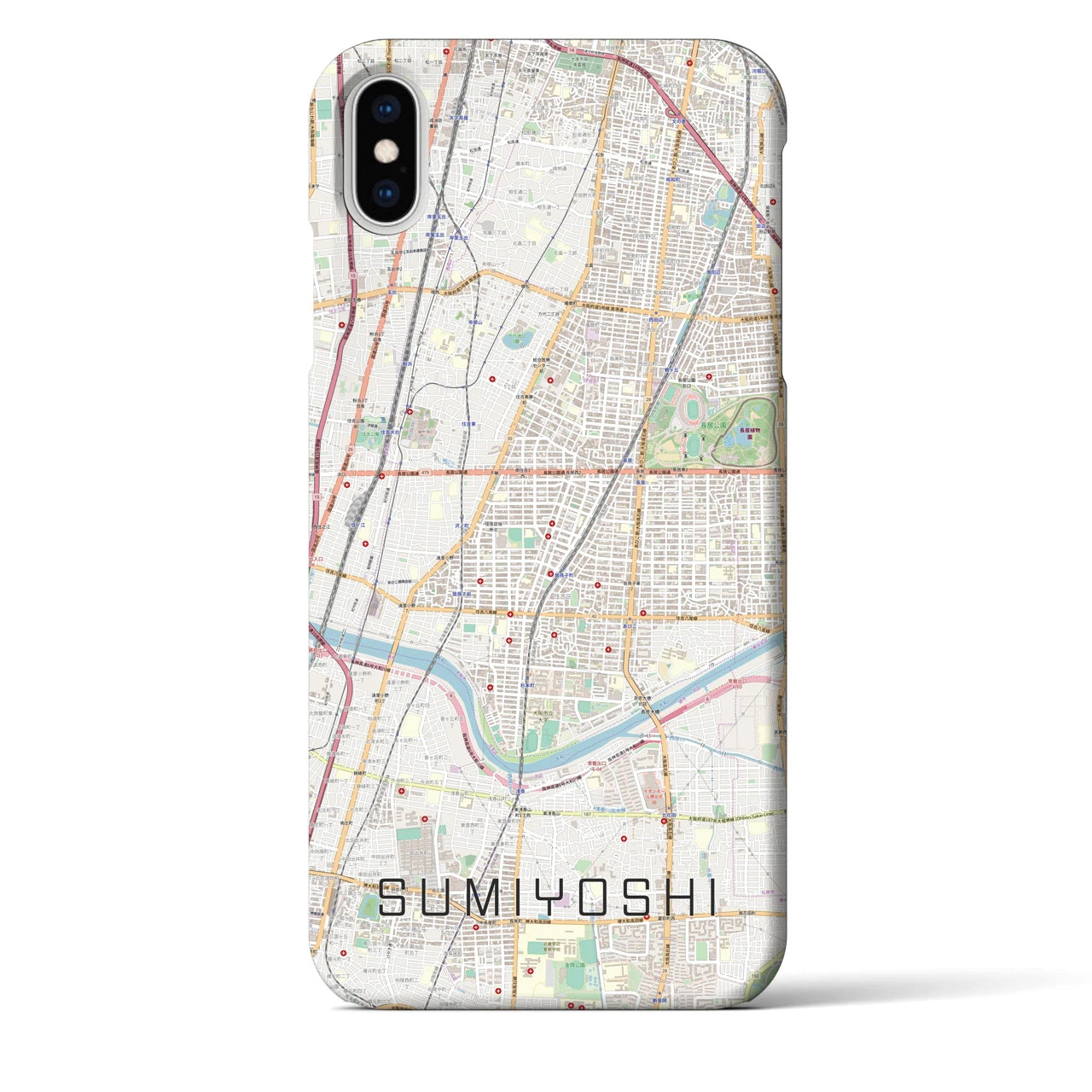 【住吉(大阪府)】地図柄iPhoneケース(バックカバータイプ)