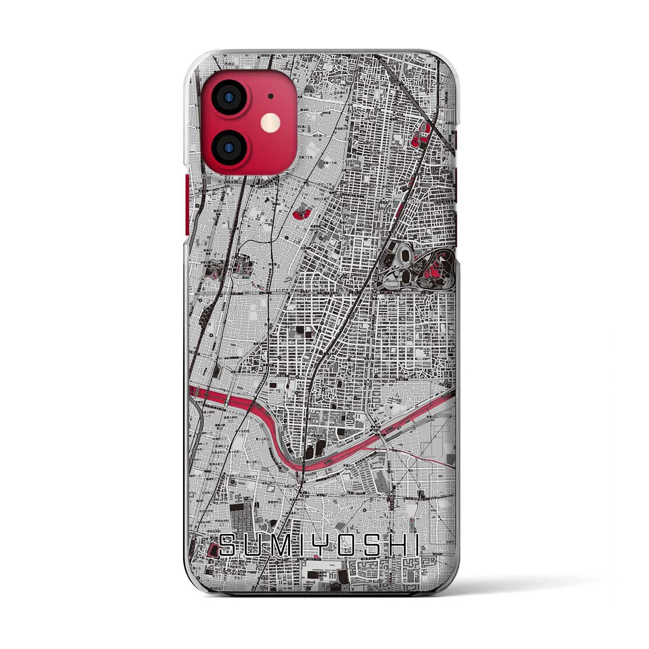 【住吉(大阪府)】地図柄iPhoneケース(クリアタイプ)