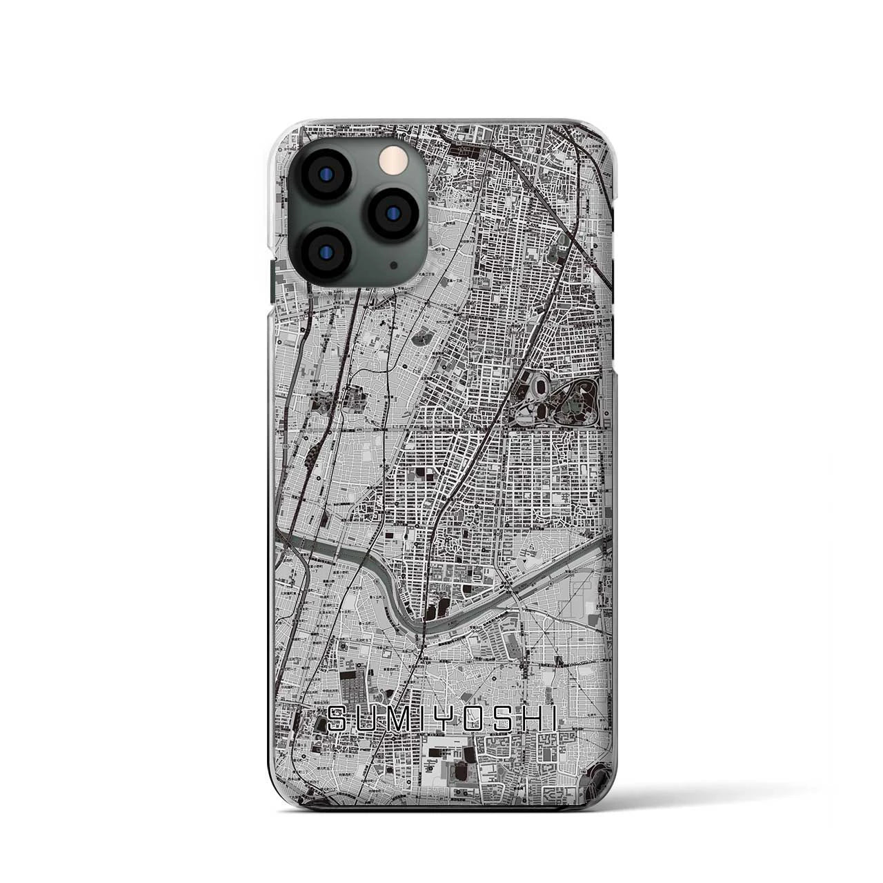 【住吉(大阪府)】地図柄iPhoneケース(クリアタイプ)