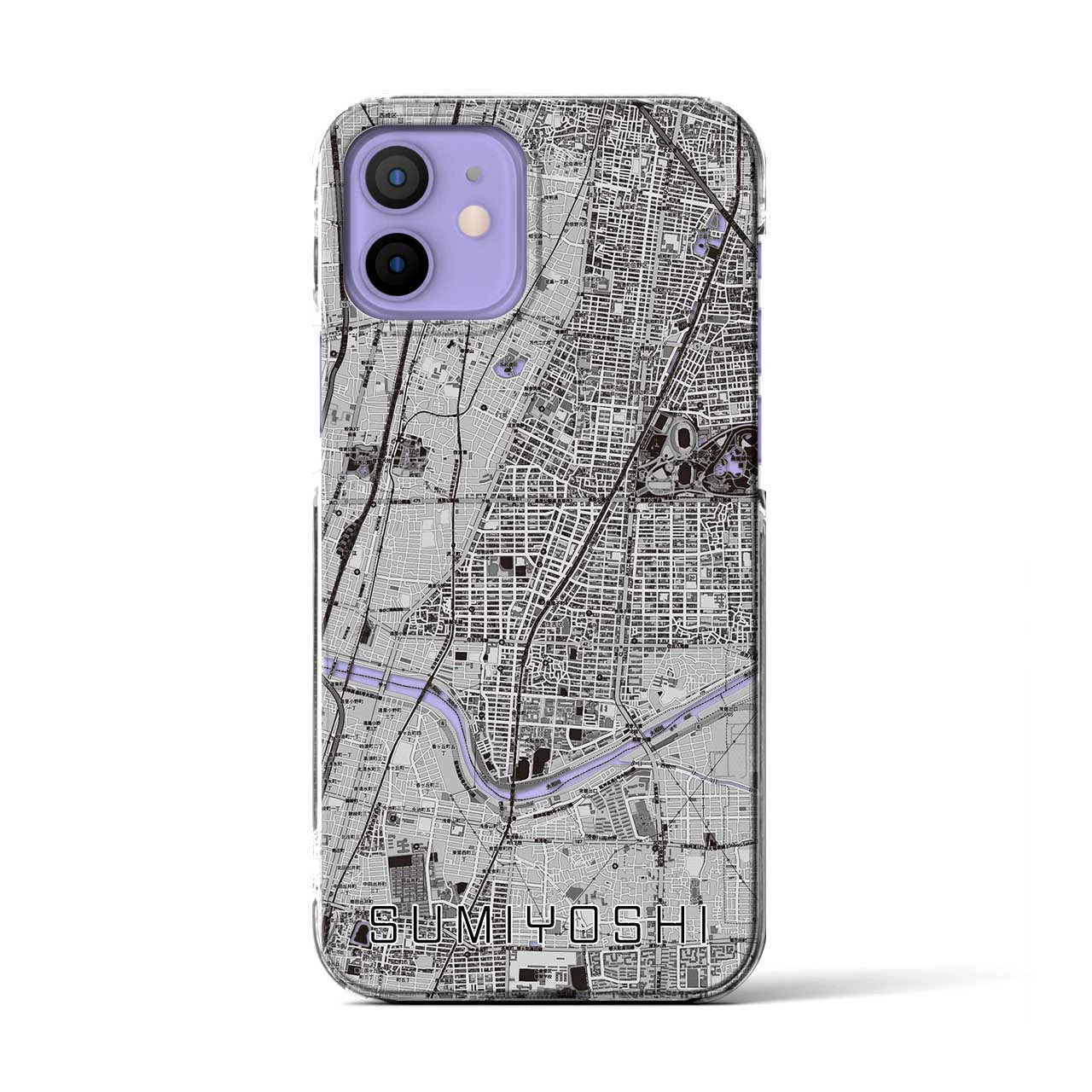 【住吉(大阪府)】地図柄iPhoneケース(クリアタイプ)