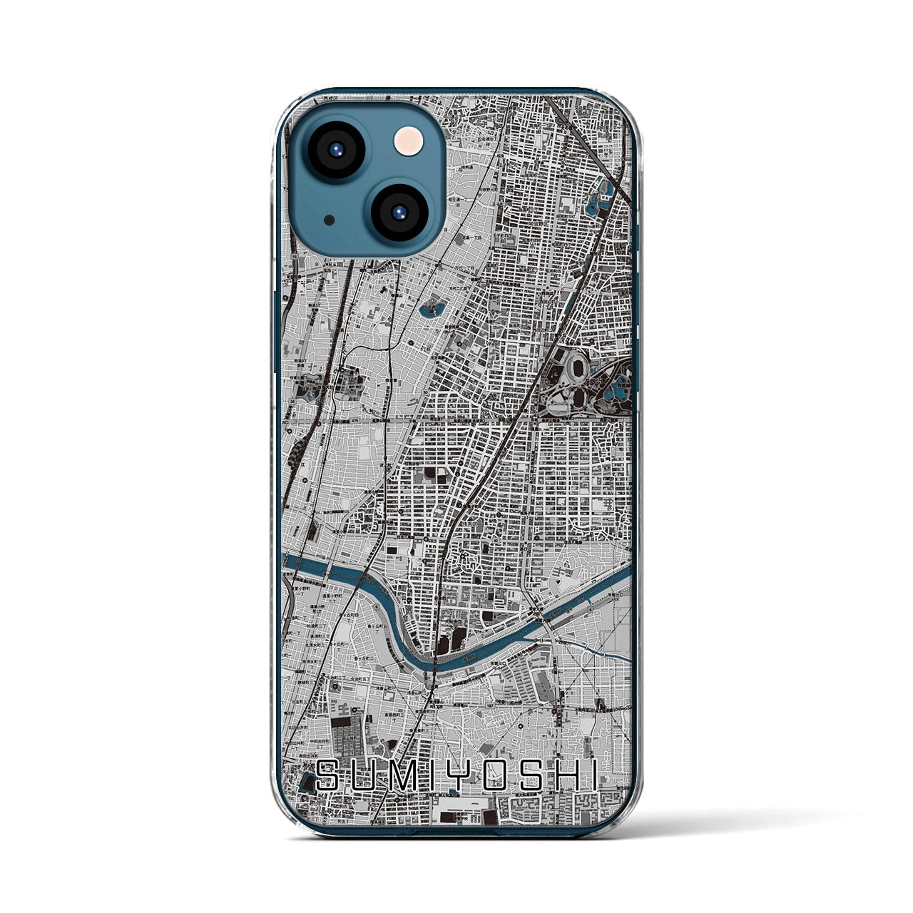 【住吉(大阪府)】地図柄iPhoneケース(クリアタイプ)