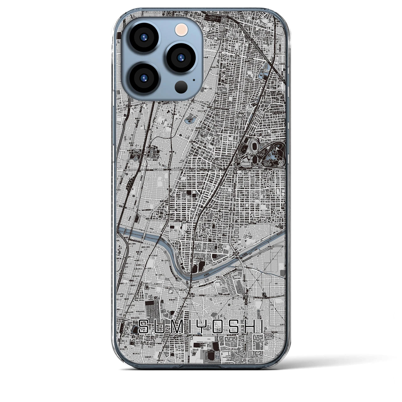 【住吉(大阪府)】地図柄iPhoneケース(クリアタイプ)