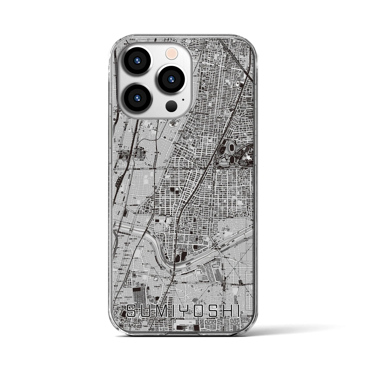 【住吉(大阪府)】地図柄iPhoneケース(クリアタイプ)