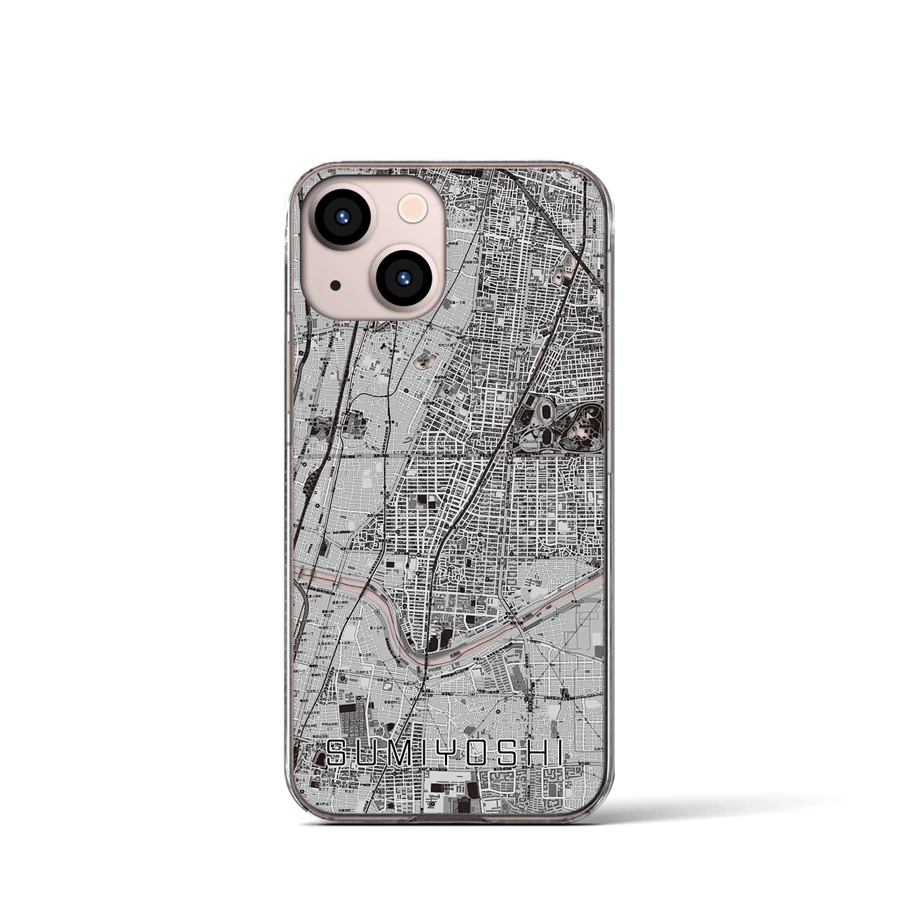 【住吉(大阪府)】地図柄iPhoneケース(クリアタイプ)