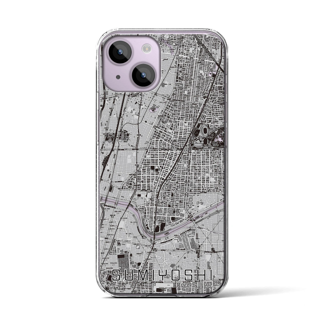 【住吉(大阪府)】地図柄iPhoneケース(クリアタイプ)