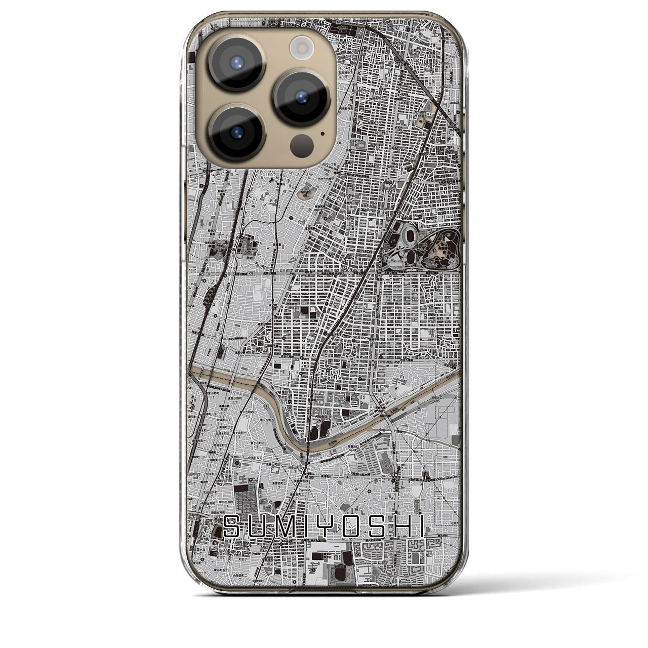 【住吉(大阪府)】地図柄iPhoneケース(クリアタイプ)