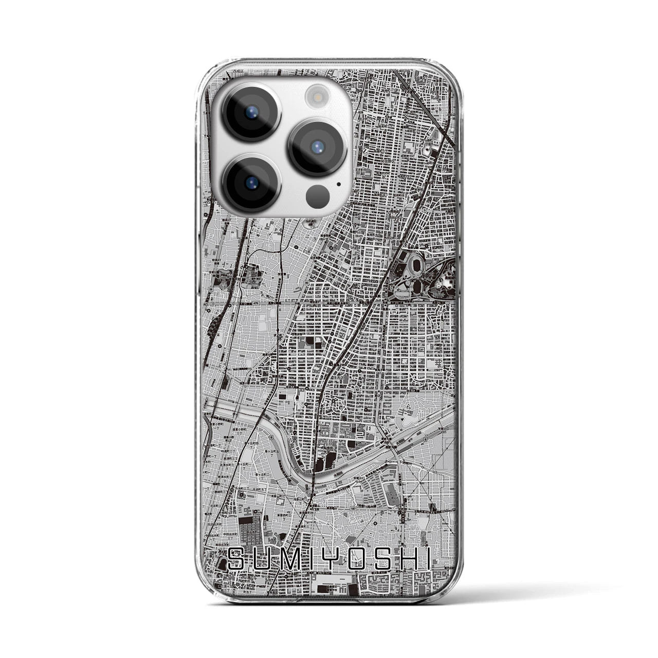 【住吉(大阪府)】地図柄iPhoneケース(クリアタイプ)