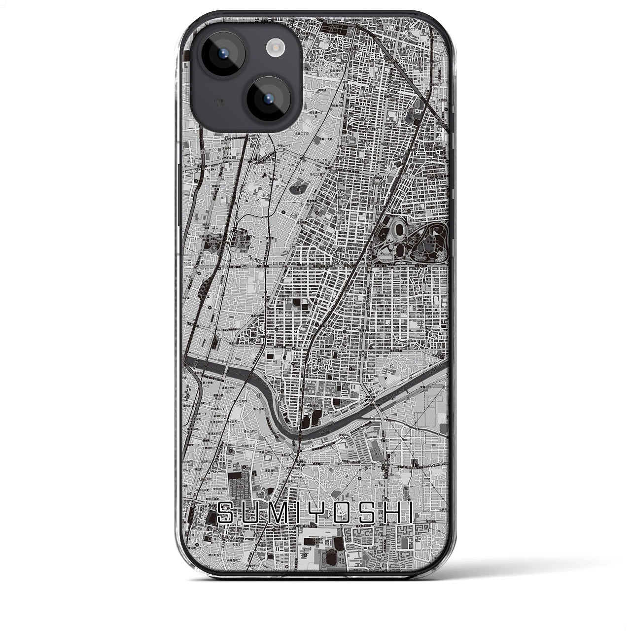 【住吉(大阪府)】地図柄iPhoneケース(クリアタイプ)