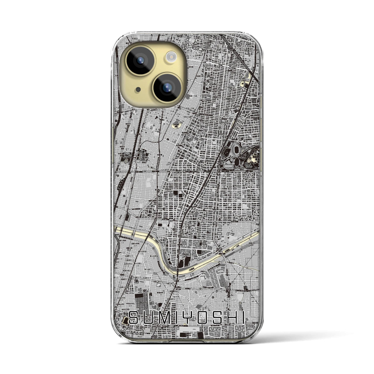 【住吉(大阪府)】地図柄iPhoneケース(クリアタイプ)