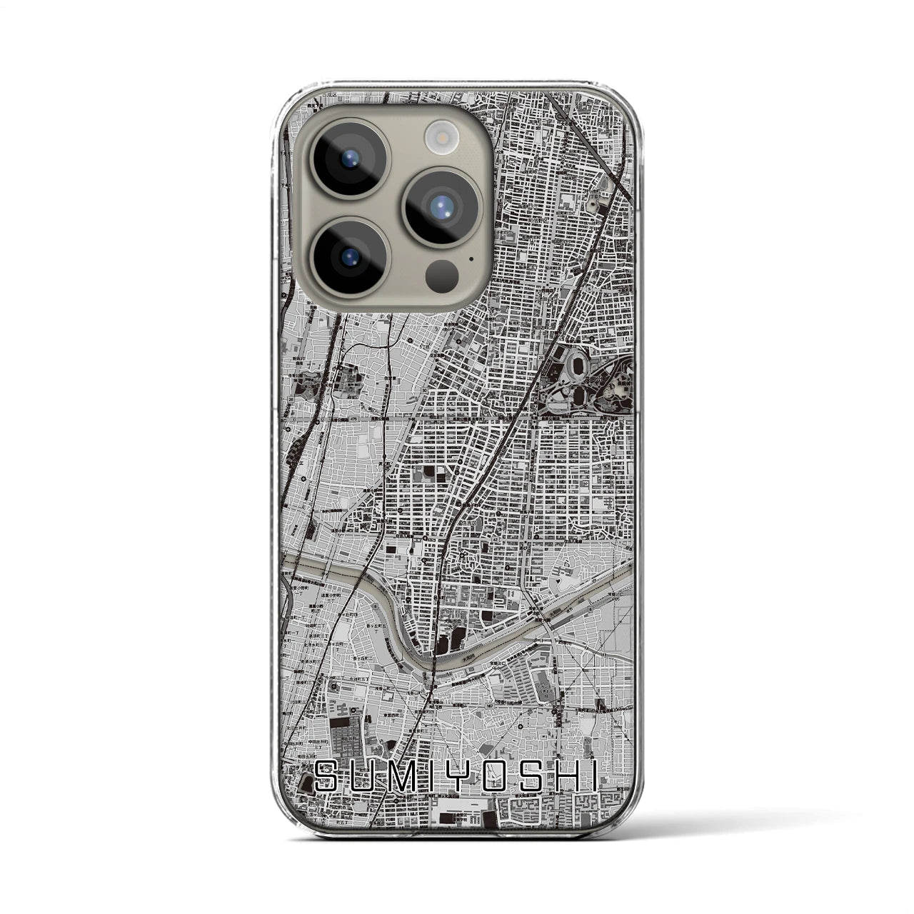 【住吉(大阪府)】地図柄iPhoneケース(クリアタイプ)