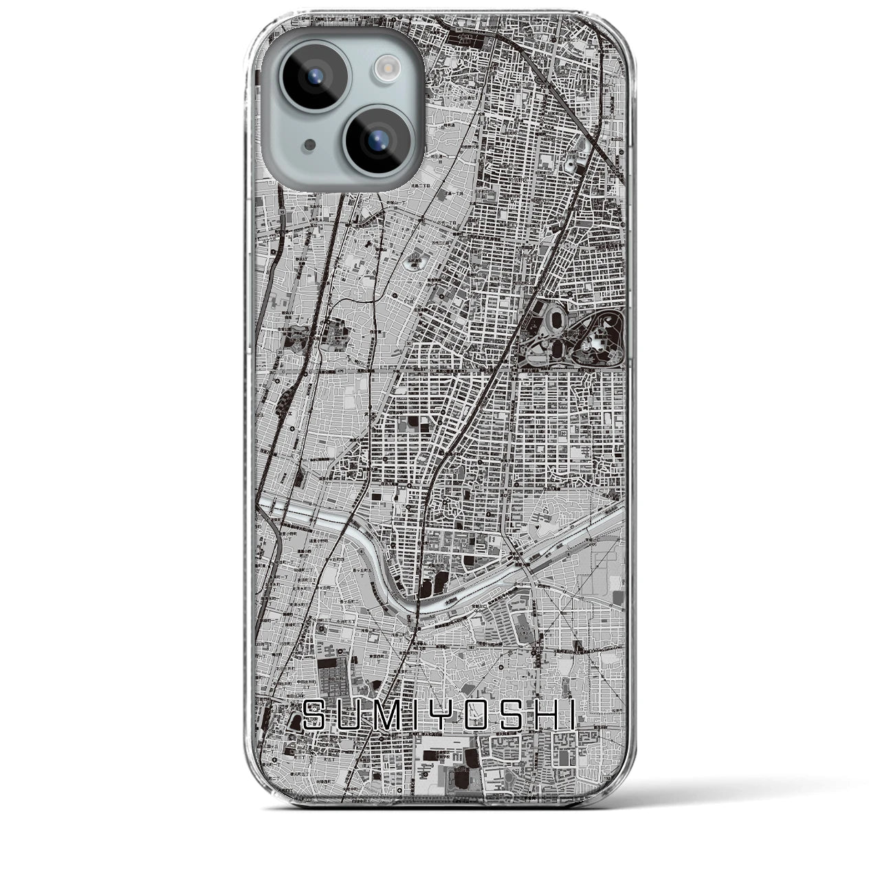 【住吉(大阪府)】地図柄iPhoneケース(クリアタイプ)