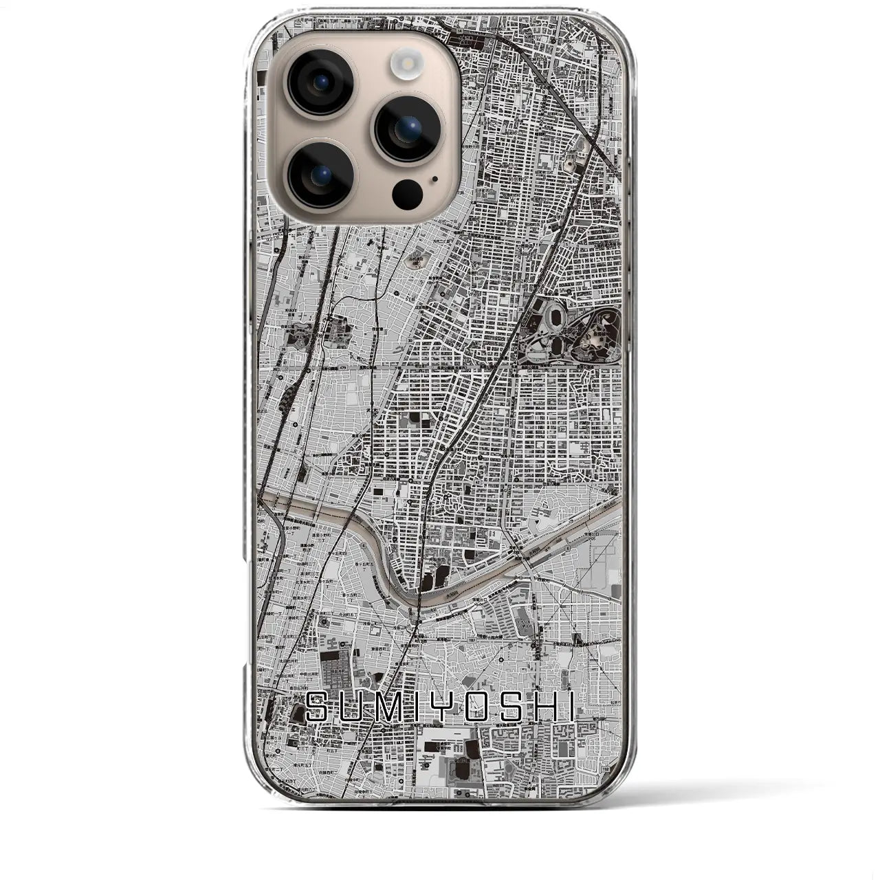 【住吉(大阪府)】地図柄iPhoneケース(クリアタイプ)