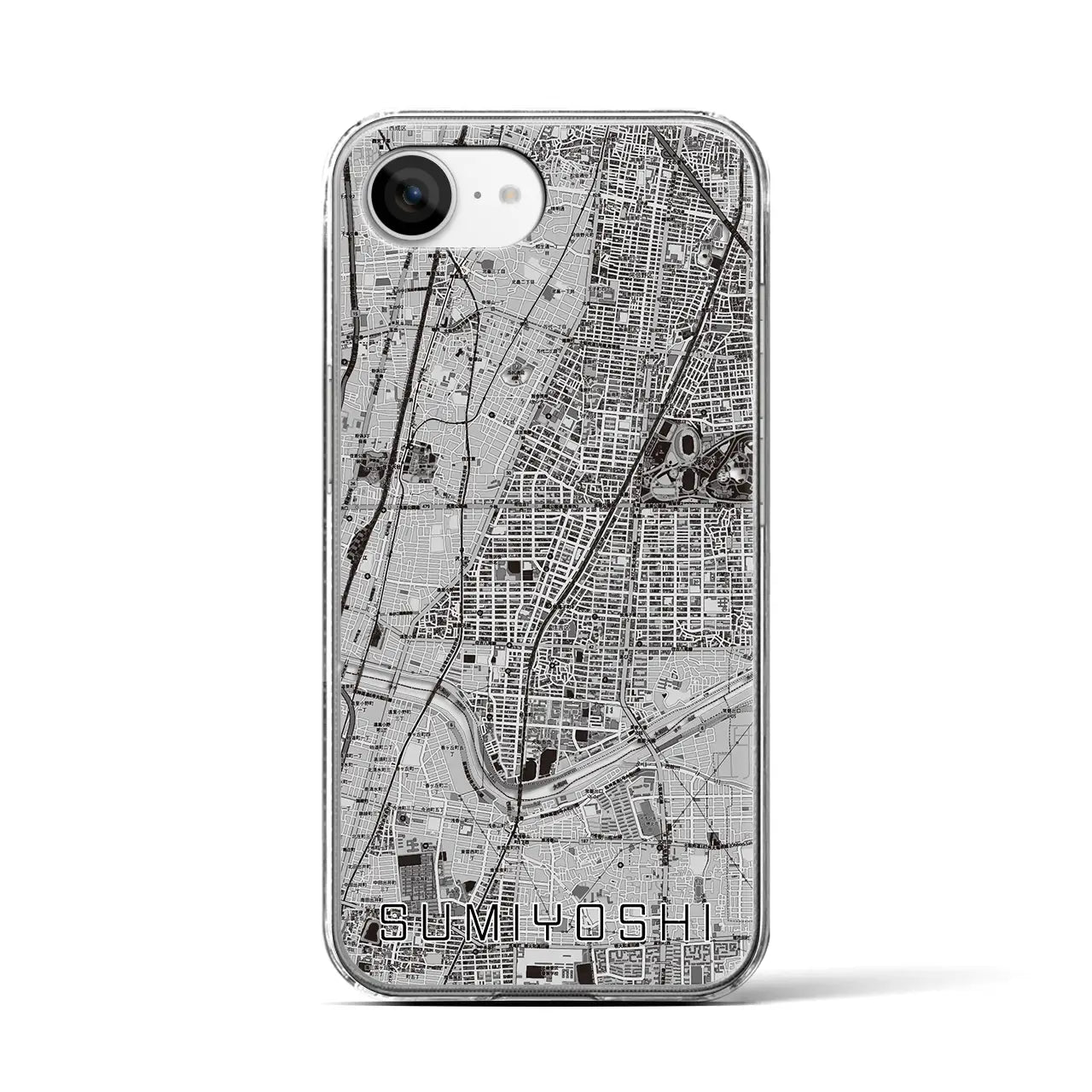 【住吉(大阪府)】地図柄iPhoneケース(クリアタイプ)