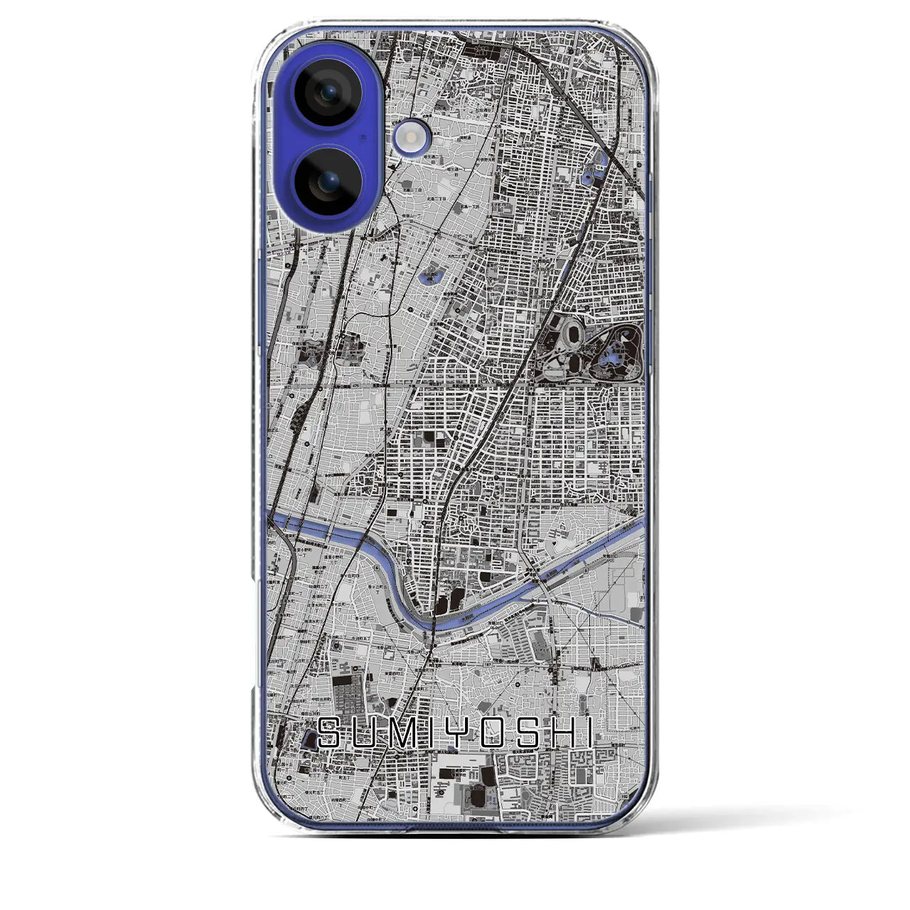 【住吉(大阪府)】地図柄iPhoneケース(クリアタイプ)