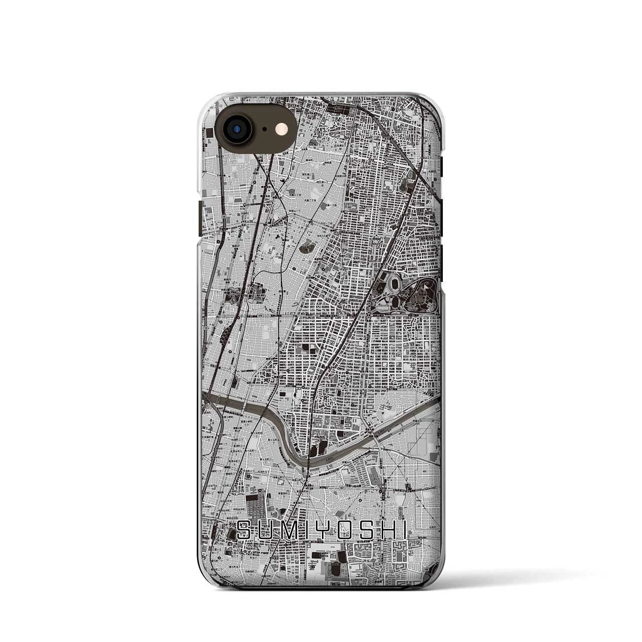 【住吉(大阪府)】地図柄iPhoneケース(クリアタイプ)