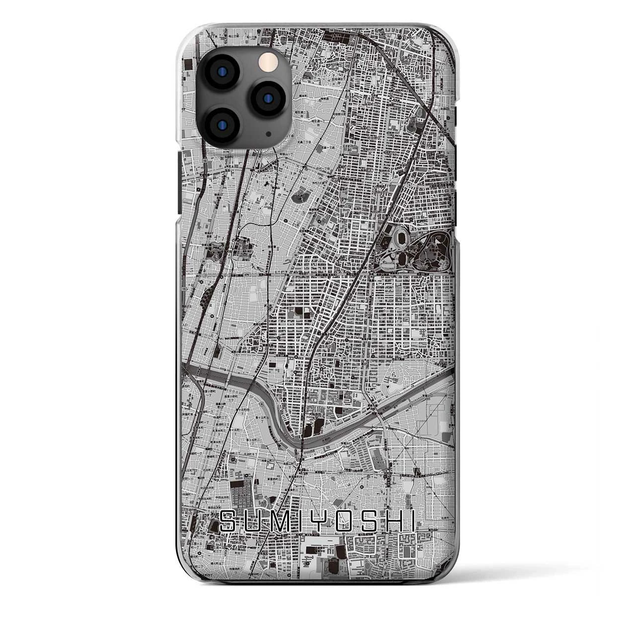 【住吉(大阪府)】地図柄iPhoneケース(クリアタイプ)