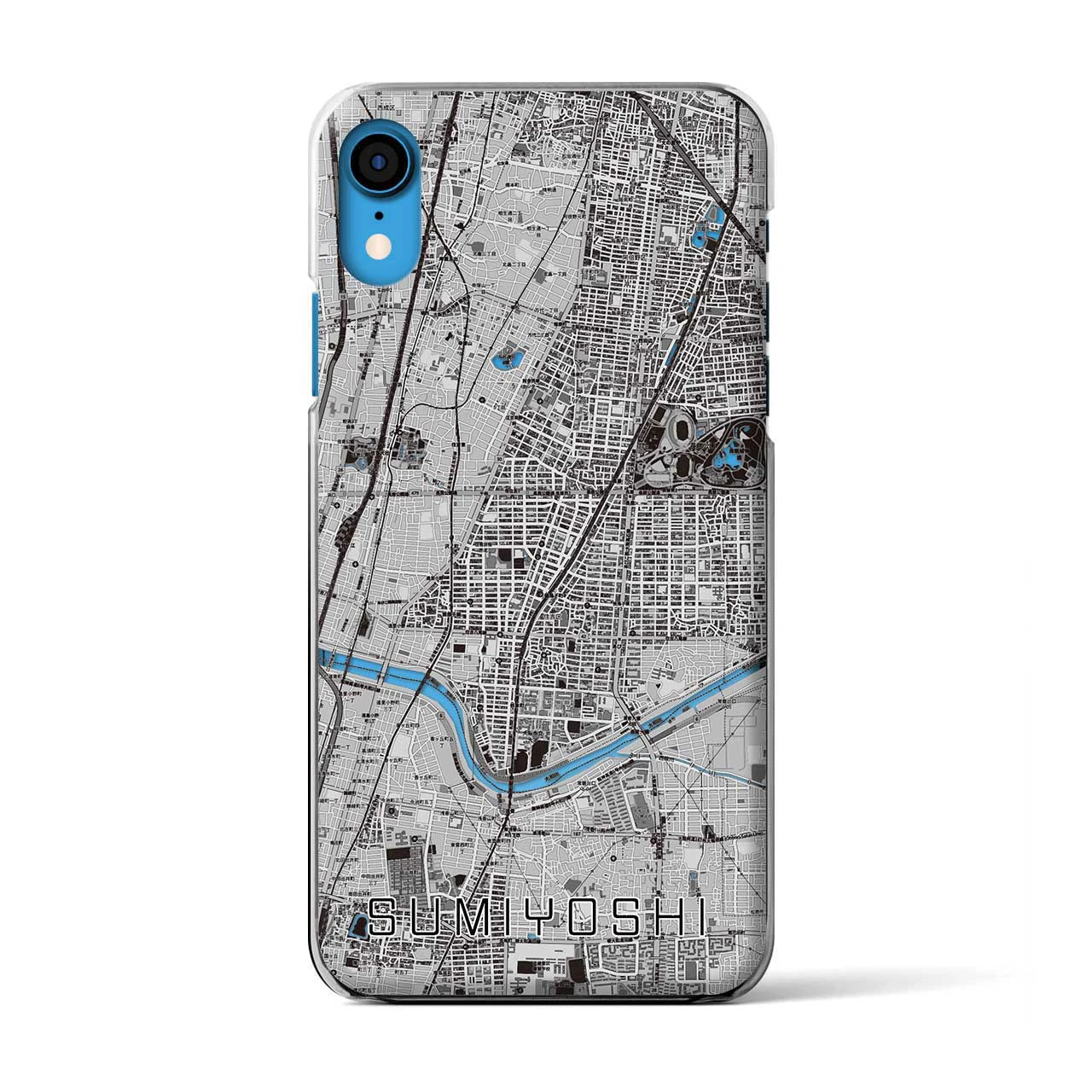 【住吉(大阪府)】地図柄iPhoneケース(クリアタイプ)