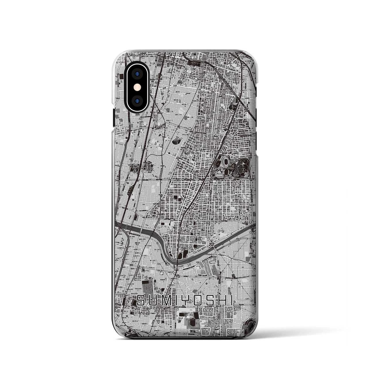 【住吉(大阪府)】地図柄iPhoneケース(クリアタイプ)